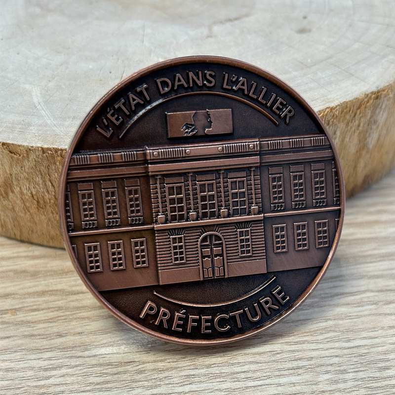 Médaille sur mesure métal - préfecture Allier