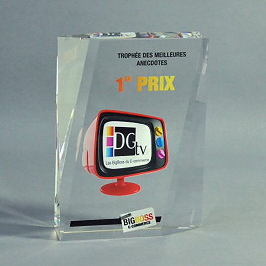 Trophée tombstone en Verre - TV