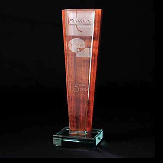 Trophée Verre et Bois - Pharma