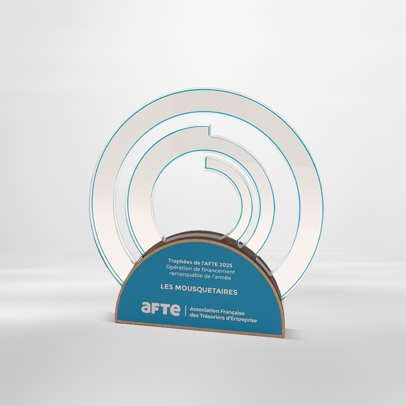 Trophée personnalisé sur mesure bois acrylique - AFTE