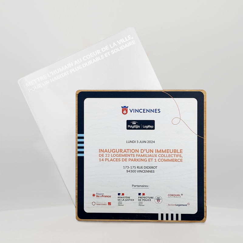 Trophée personnalisé sur mesure bois - Logirep 2