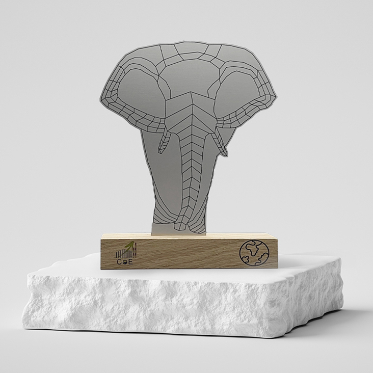 Trophée personnalisé sur mesure métal - Roquette éléphant