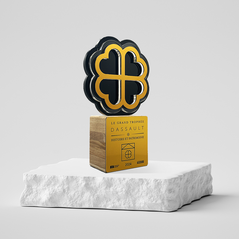 Trophée sur mesure acrylique alu bois - Dassault