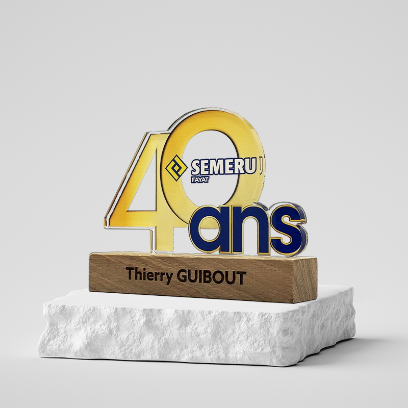Trophée sur mesure acrylique bois - Semeru