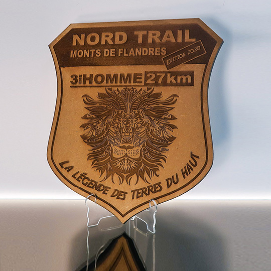 Trophée sur mesure Bois - Nord Trail