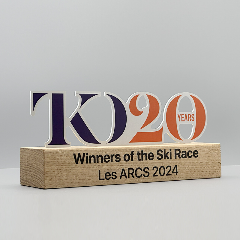 Trophée sur mesure métal bois - TKO
