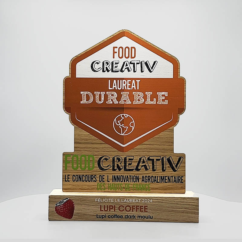 Trophée sur mesure personnalisé Bois - Food Creativ