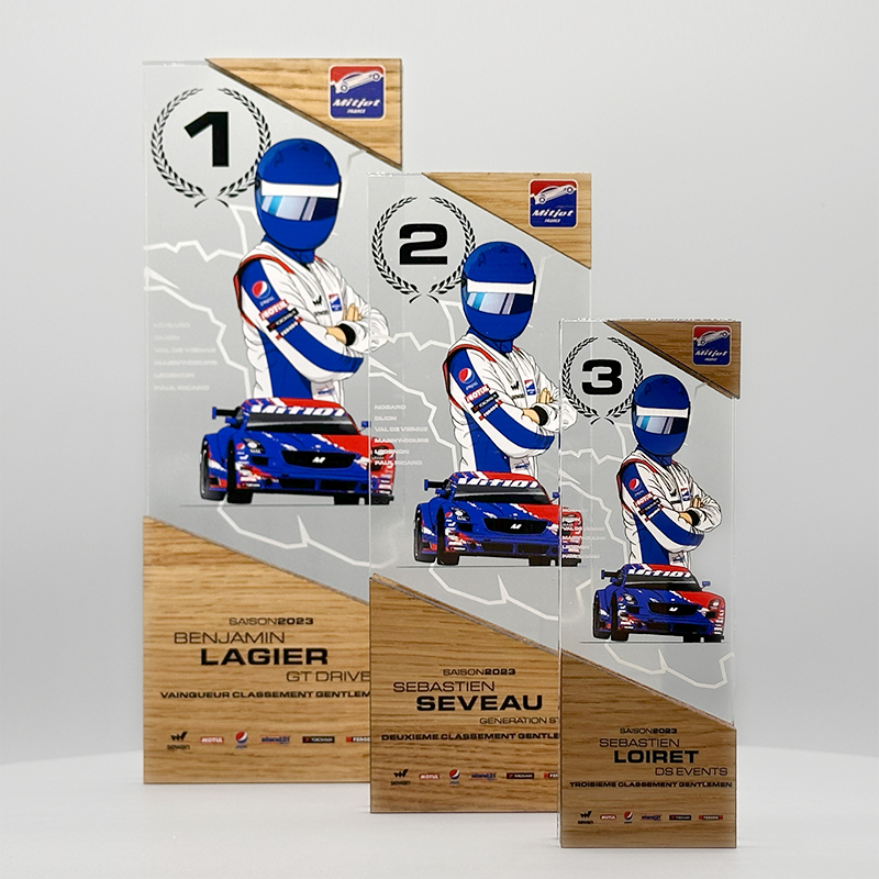 Trophée sur mesure plexi bois - Mitjet