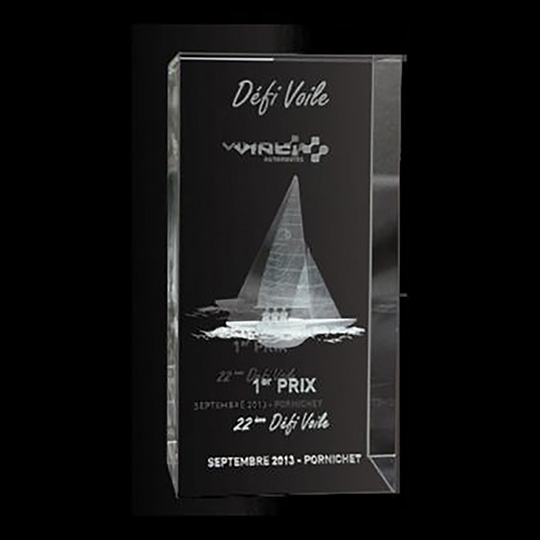 Trophée Verre  3D et 2D - Défi Voile