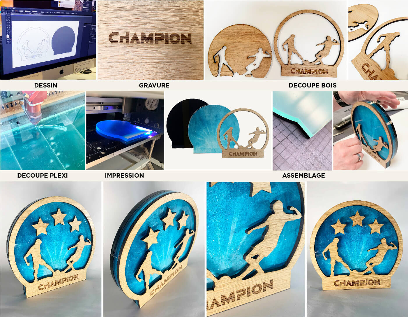 Assemblage trophée football